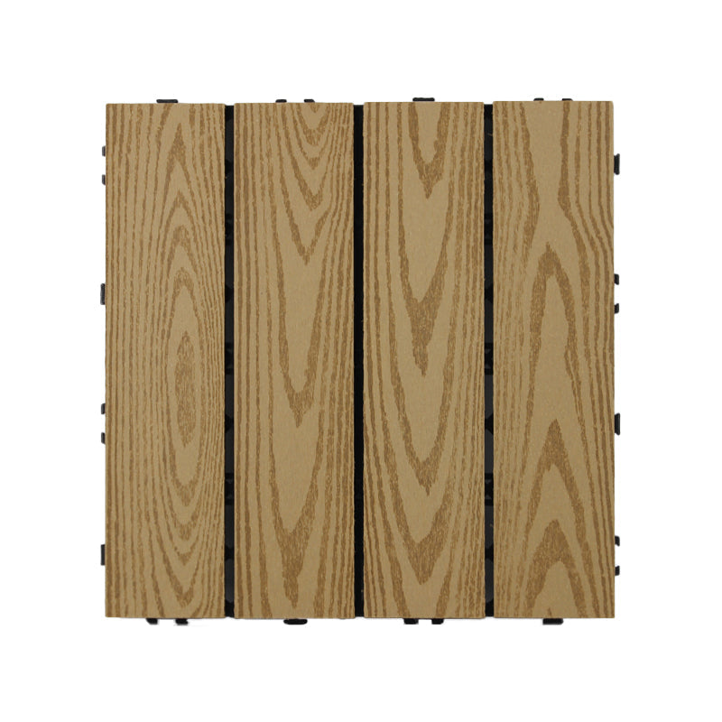 Lisslune | Square Click Patio Floor Tiles Stripe Pattern Tile Set Floorboard