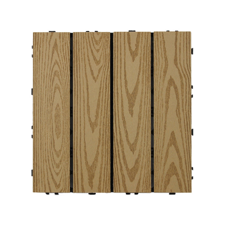 Lisslune | Square Click Patio Floor Tiles Stripe Pattern Tile Set Floorboard
