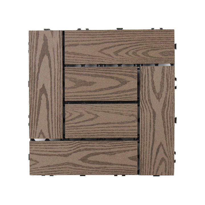 Lisslune | Square Click Patio Floor Tiles Stripe Pattern Tile Set Floorboard