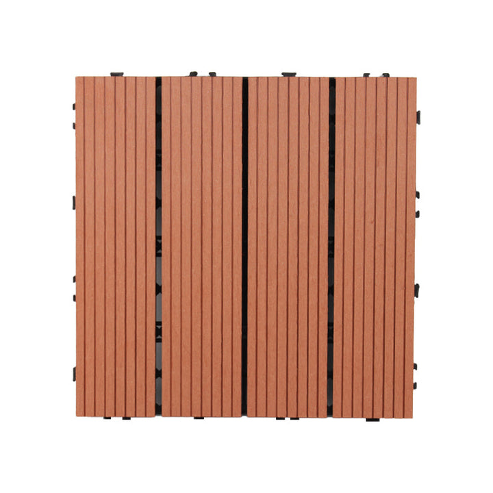 Lisslune | Square Click Patio Floor Tiles Stripe Pattern Tile Set Floorboard