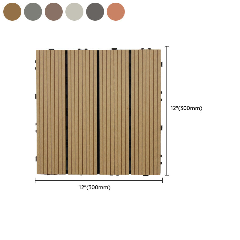 Lisslune | Square Click Patio Floor Tiles Stripe Pattern Tile Set Floorboard
