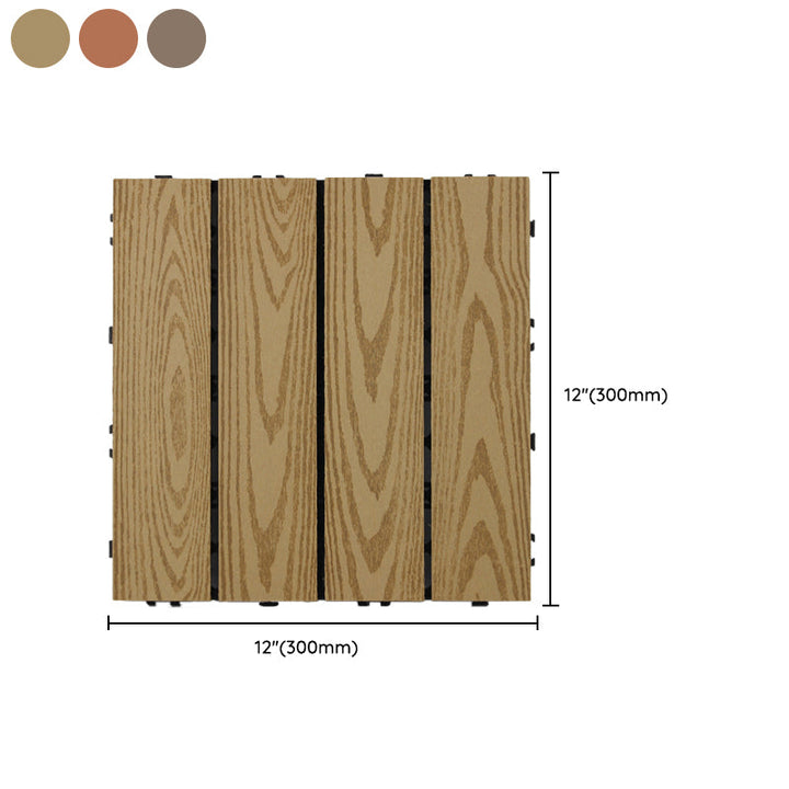 Lisslune | Square Click Patio Floor Tiles Stripe Pattern Tile Set Floorboard