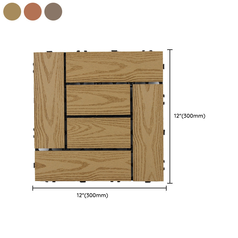 Lisslune | Square Click Patio Floor Tiles Stripe Pattern Tile Set Floorboard
