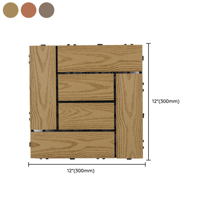 Lisslune | Square Click Patio Floor Tiles Stripe Pattern Tile Set Floorboard