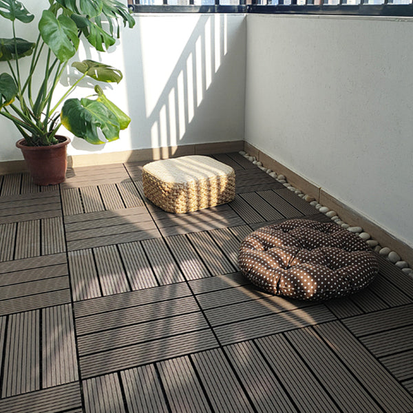 Lisslune | 11 Pack 12" X 12" Square Deck/Patio Tiles Snap Fit for Outdoor Patio Tiles