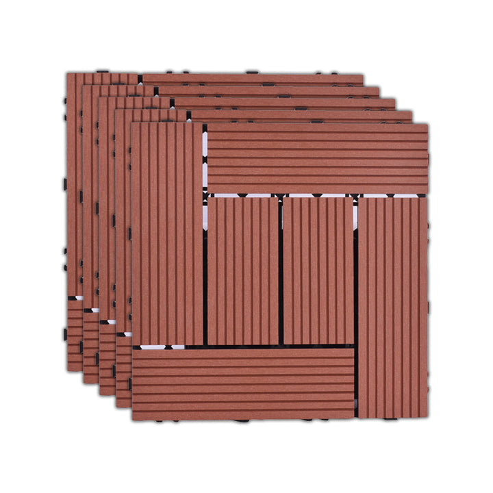 Lisslune | 11 Pack 12" X 12" Square Deck/Patio Tiles Snap Fit for Outdoor Patio Tiles