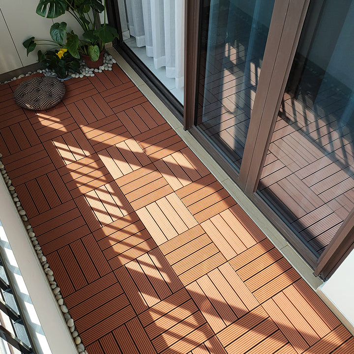 Lisslune | 11 Pack 12" X 12" Square Deck/Patio Tiles Snap Fit for Outdoor Patio Tiles