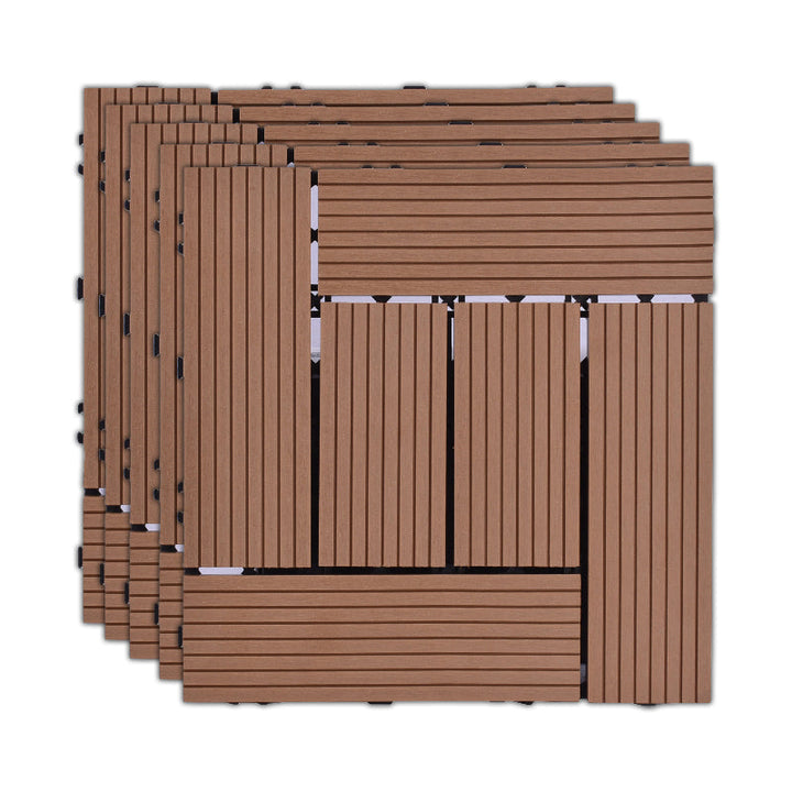 Lisslune | 11 Pack 12" X 12" Square Deck/Patio Tiles Snap Fit for Outdoor Patio Tiles