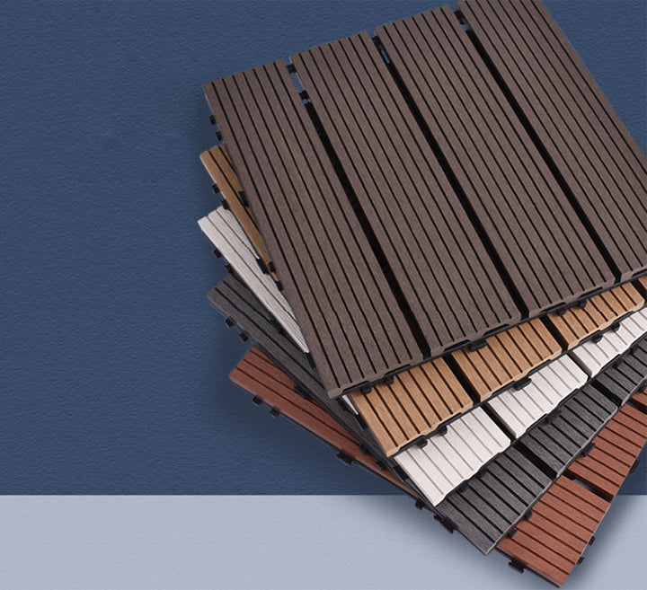 Lisslune | 11 Pack 12" X 12" Square Deck/Patio Tiles Snap Fit for Outdoor Patio Tiles