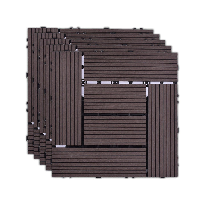 Lisslune | 11 Pack 12" X 12" Square Deck/Patio Tiles Snap Fit for Outdoor Patio Tiles
