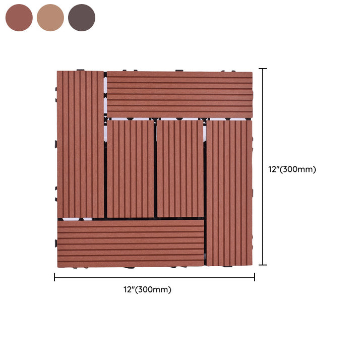 Lisslune | 11 Pack 12" X 12" Square Deck/Patio Tiles Snap Fit for Outdoor Patio Tiles