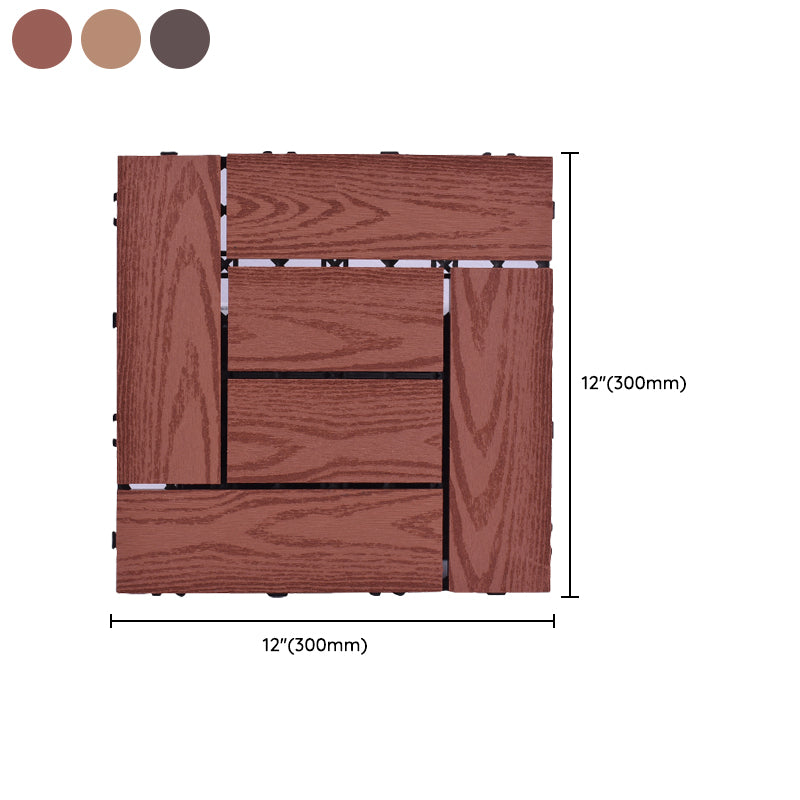 Lisslune | 11 Pack 12" X 12" Square Deck/Patio Tiles Snap Fit for Outdoor Patio Tiles