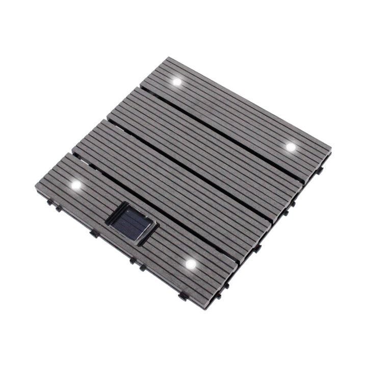 Lisslune | Striped Pattern Terrace Floor Tiles Square Click Floor Tiles Floor Board