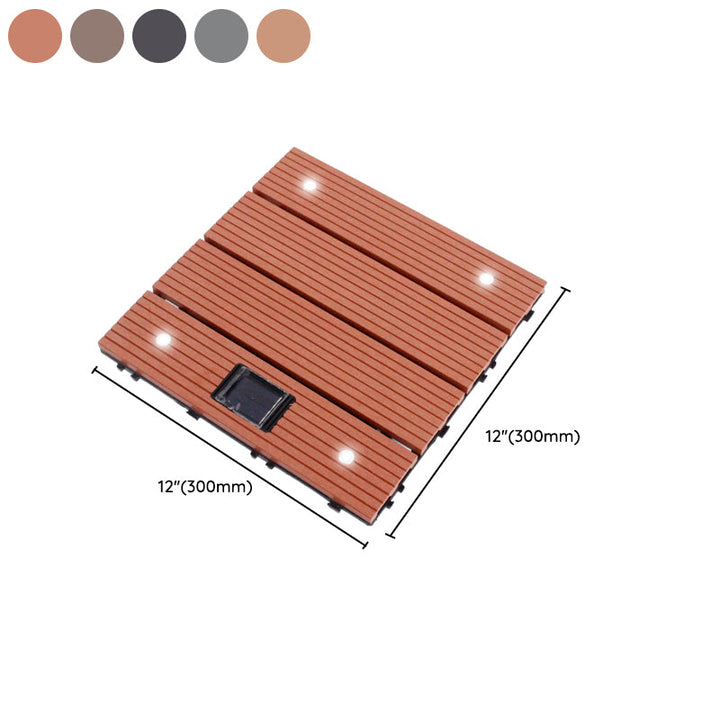 Lisslune | Striped Pattern Terrace Floor Tiles Square Click Floor Tiles Floor Board