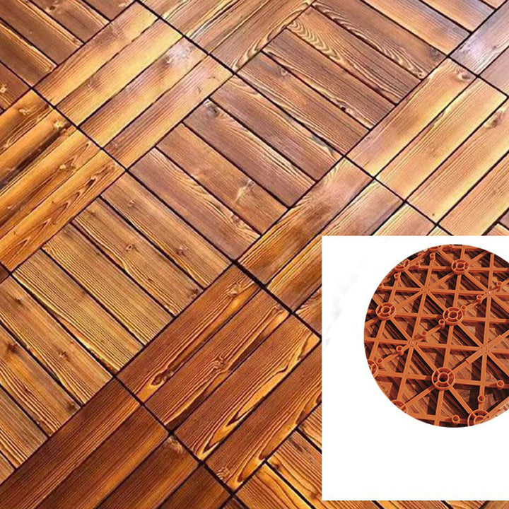 Lisslune | Outdoor Deck Board Wood Square Stripes Composite Flooring Terrace