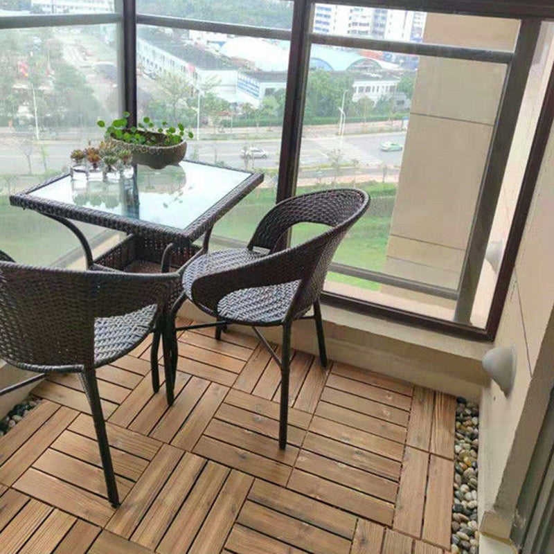Lisslune | Outdoor Deck Board Wood Square Stripes Composite Flooring Terrace