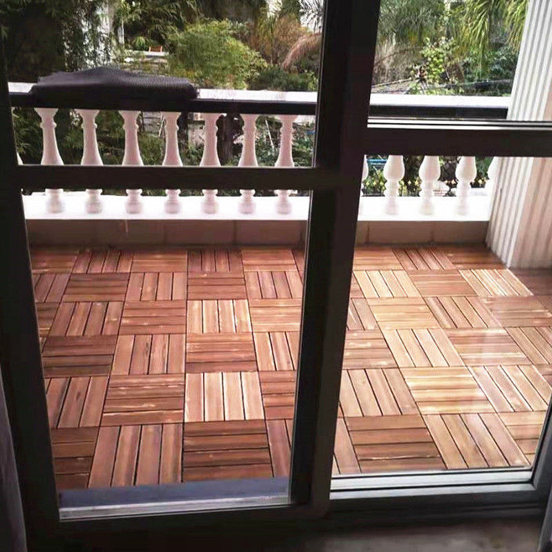 Lisslune | Outdoor Deck Board Wood Square Stripes Composite Flooring Terrace