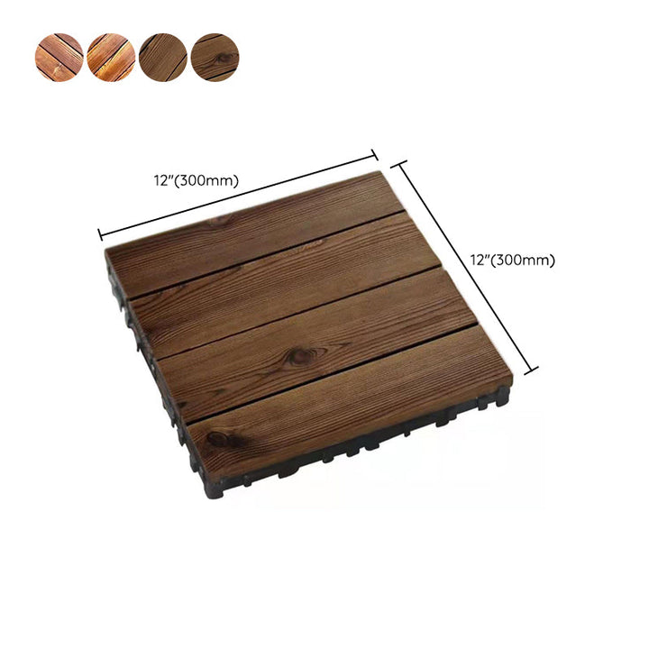 Lisslune | Outdoor Deck Board Wood Square Stripes Composite Flooring Terrace