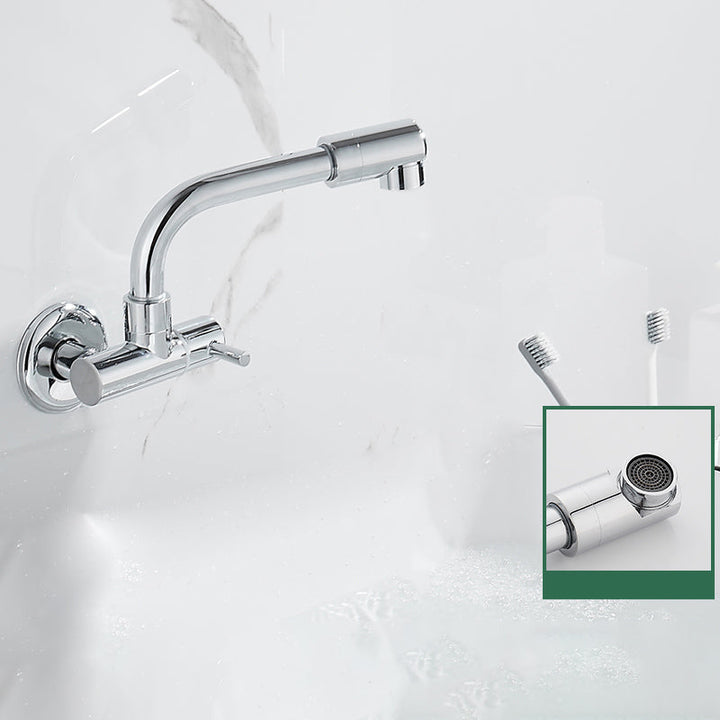 Lisslune | Wall-mounted metal bathtub filler with low arc waterfall bathtub faucet