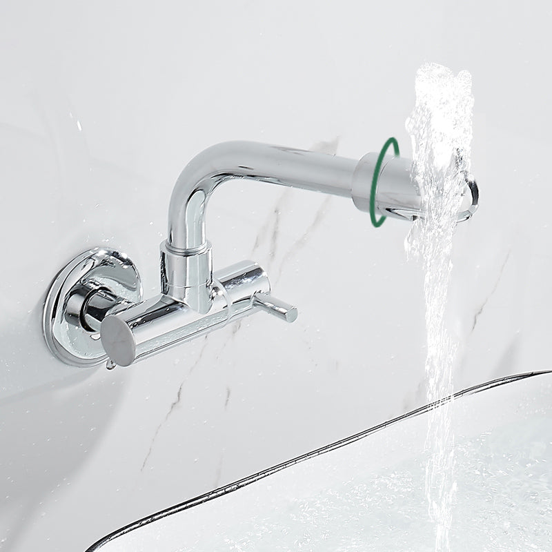 Lisslune | Wall-mounted metal bathtub filler with low arc waterfall bathtub faucet