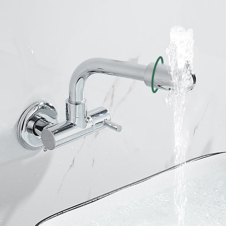 Lisslune | Wall-mounted metal bathtub filler with low arc waterfall bathtub faucet