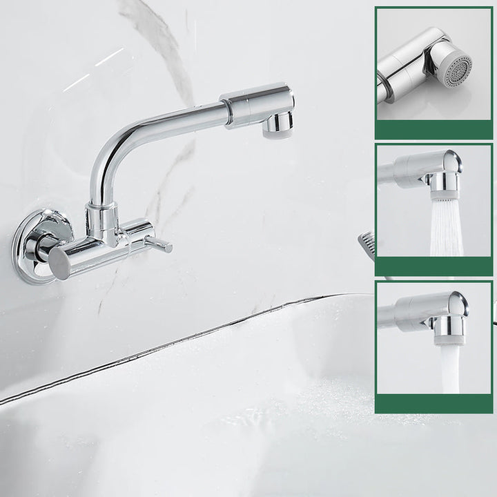 Lisslune | Wall-mounted metal bathtub filler with low arc waterfall bathtub faucet