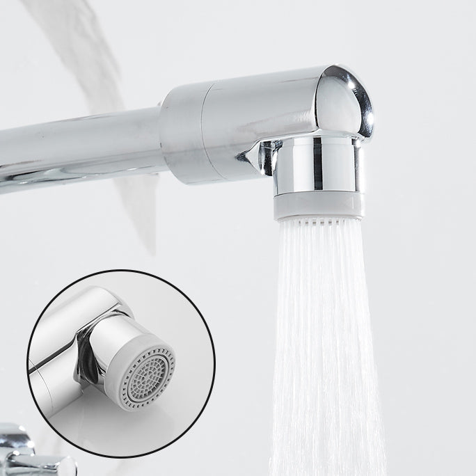 Lisslune | Wall-mounted metal bathtub filler with low arc waterfall bathtub faucet