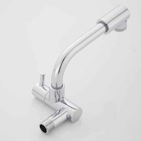 Lisslune | Wall-mounted metal bathtub filler with low arc waterfall bathtub faucet
