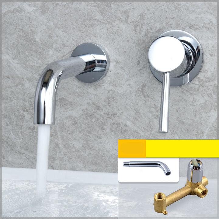 Lisslune | Wall-mounted Metallic Bathtub Faucet Low Arc Pipe Bathtub Tap