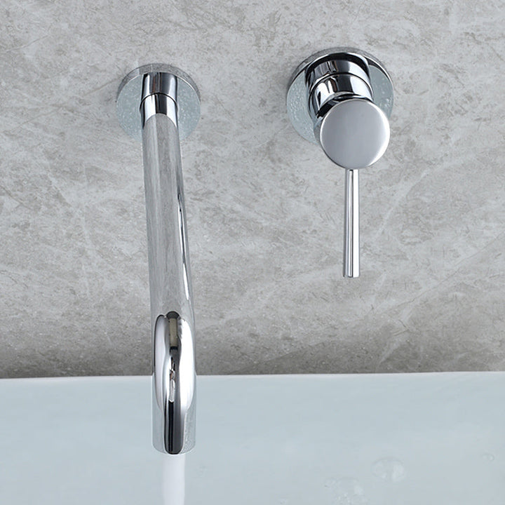 Lisslune | Wall-mounted Metallic Bathtub Faucet Low Arc Pipe Bathtub Tap