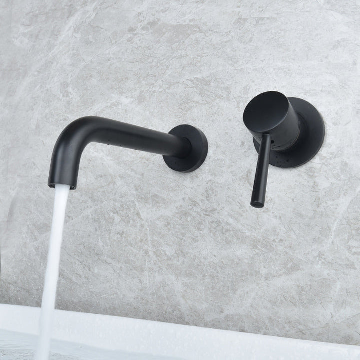Lisslune | Wall-mounted Metallic Bathtub Faucet Low Arc Pipe Bathtub Tap