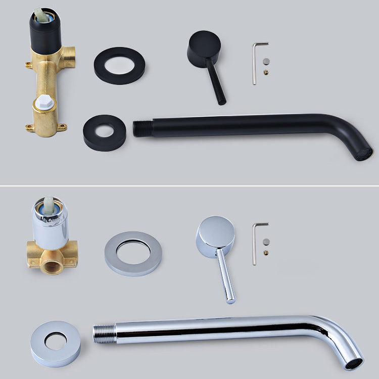 Lisslune | Wall-mounted Metallic Bathtub Faucet Low Arc Pipe Bathtub Tap