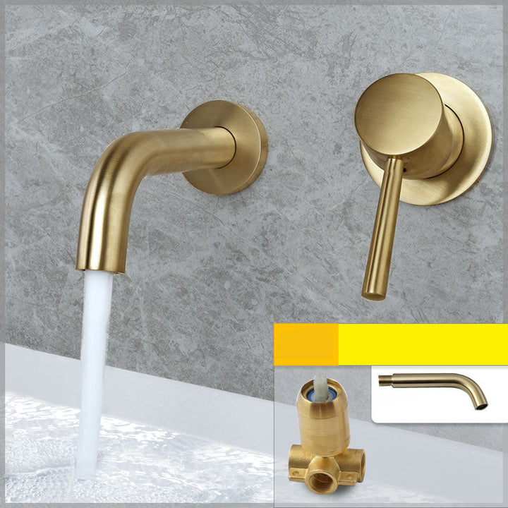 Lisslune | Wall-mounted Metallic Bathtub Faucet Low Arc Pipe Bathtub Tap