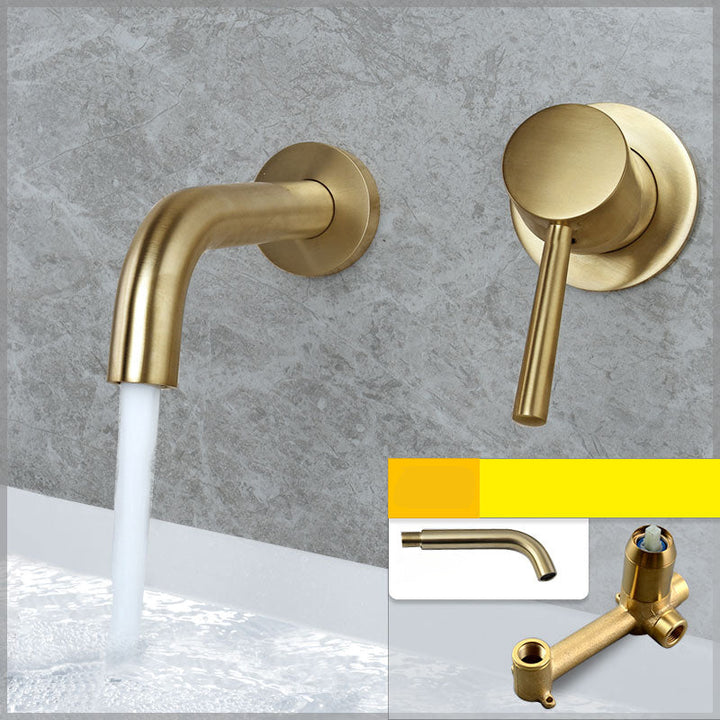 Lisslune | Wall-mounted Metallic Bathtub Faucet Low Arc Pipe Bathtub Tap