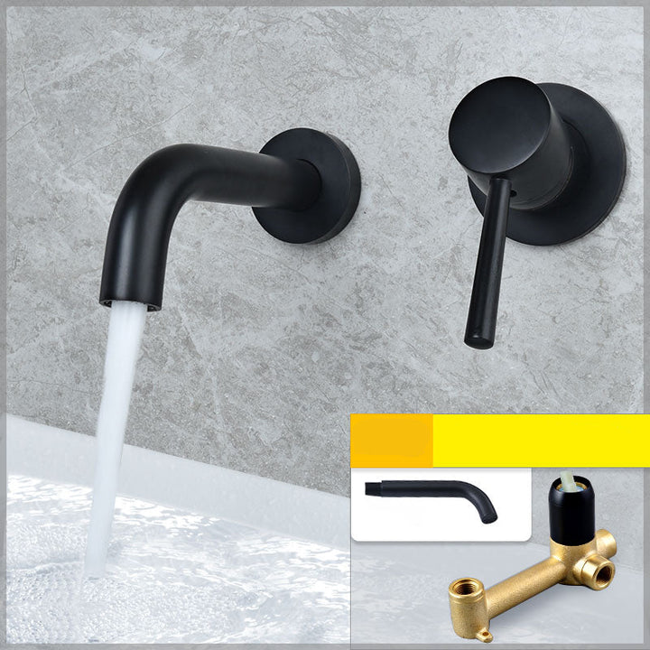 Lisslune | Wall-mounted Metallic Bathtub Faucet Low Arc Pipe Bathtub Tap