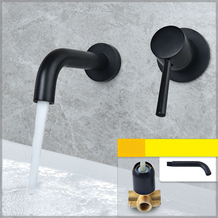 Lisslune | Wall-mounted Metallic Bathtub Faucet Low Arc Pipe Bathtub Tap
