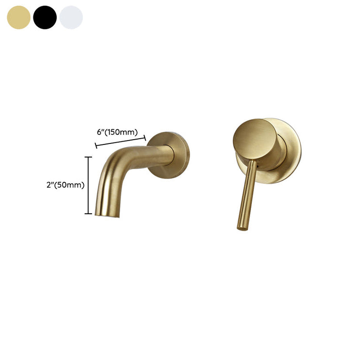Lisslune | Wall-mounted Metallic Bathtub Faucet Low Arc Pipe Bathtub Tap