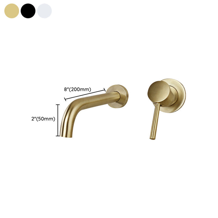Lisslune | Wall-mounted Metallic Bathtub Faucet Low Arc Pipe Bathtub Tap