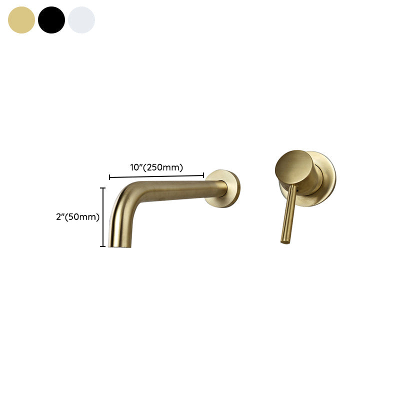 Lisslune | Wall-mounted Metallic Bathtub Faucet Low Arc Pipe Bathtub Tap