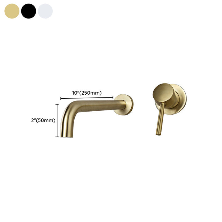 Lisslune | Wall-mounted Metallic Bathtub Faucet Low Arc Pipe Bathtub Tap