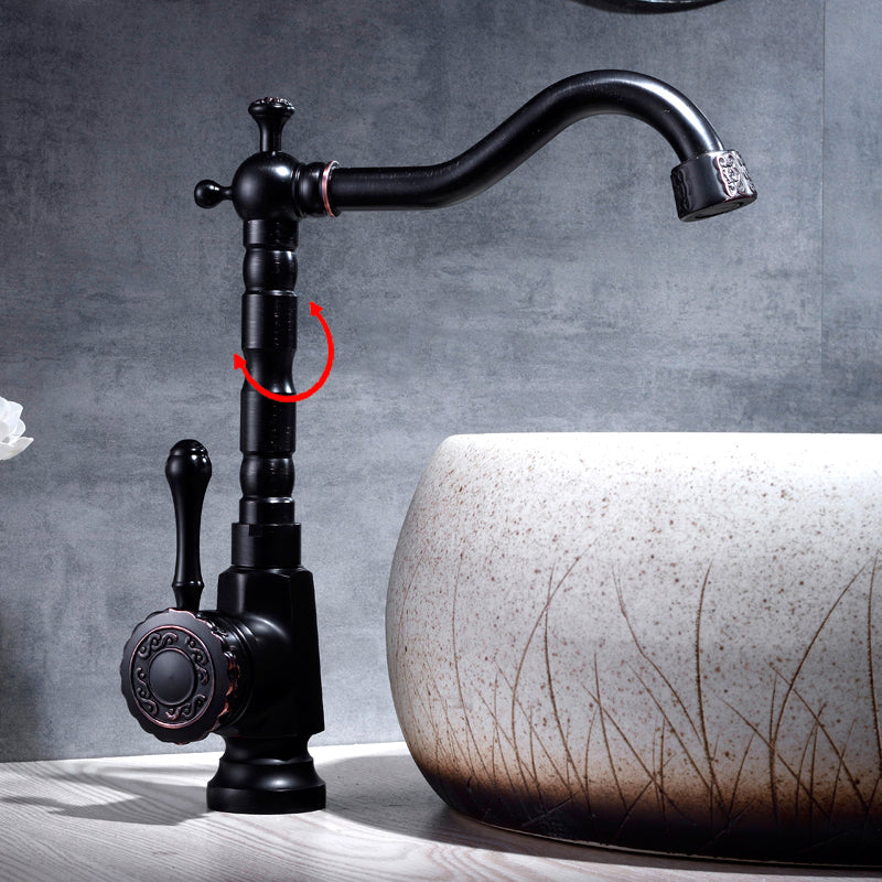 Lisslune | Glam Style Basin Faucet with Swivel Spout and Lever Handle