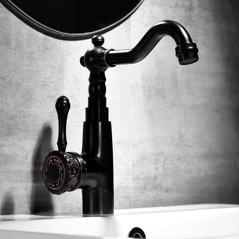 Lisslune | Glam Style Basin Faucet with Swivel Spout and Lever Handle
