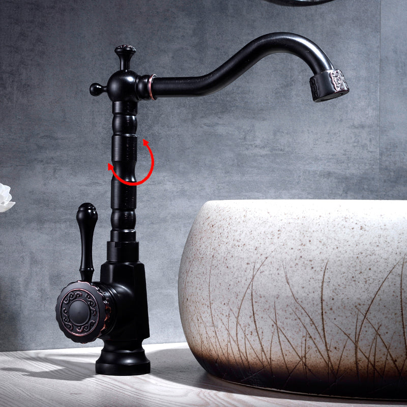 Lisslune | Glam Style Basin Faucet with Swivel Spout and Lever Handle