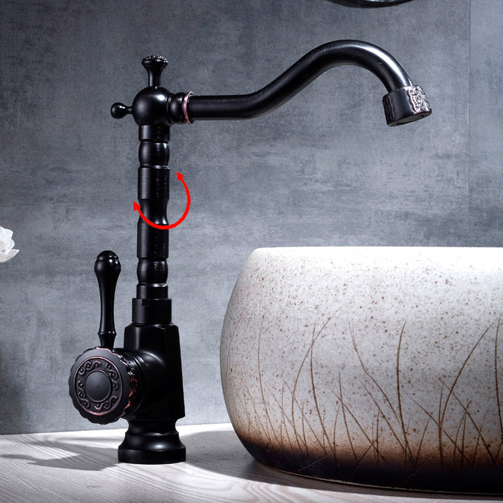Lisslune | Glam Style Basin Faucet with Swivel Spout and Lever Handle