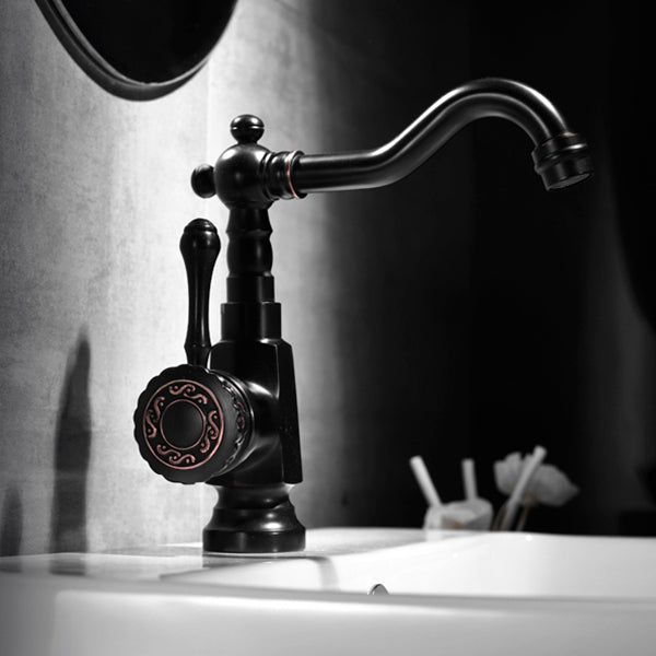Lisslune | Glam Style Basin Faucet with Swivel Spout and Lever Handle