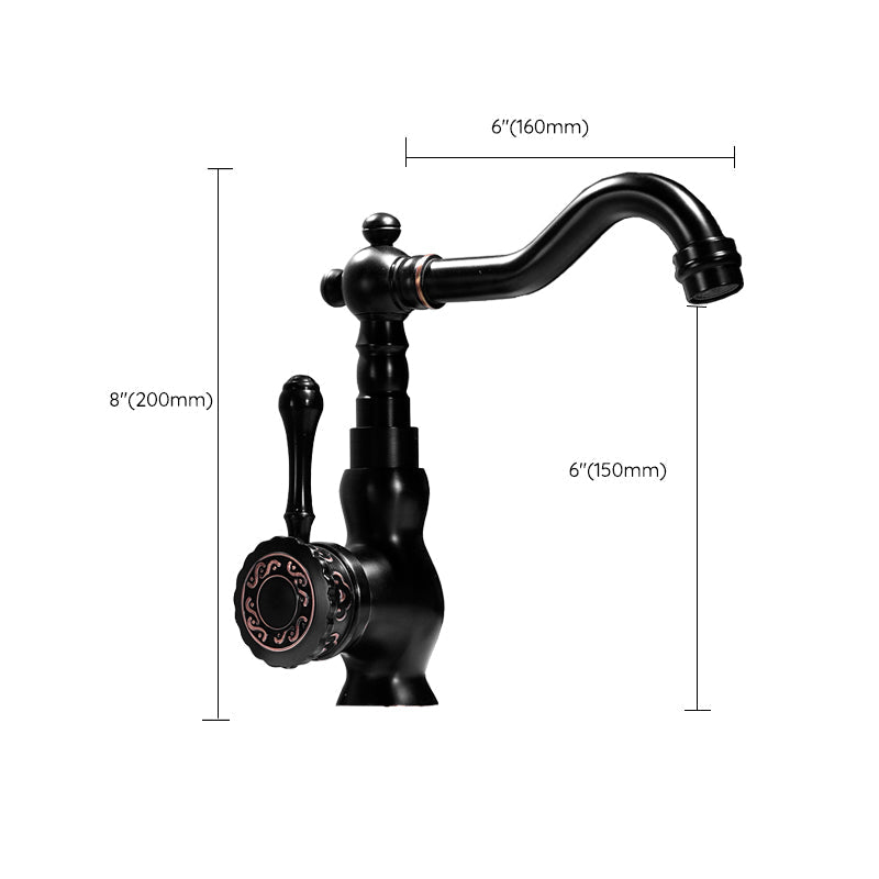 Lisslune | Glam Style Basin Faucet with Swivel Spout and Lever Handle