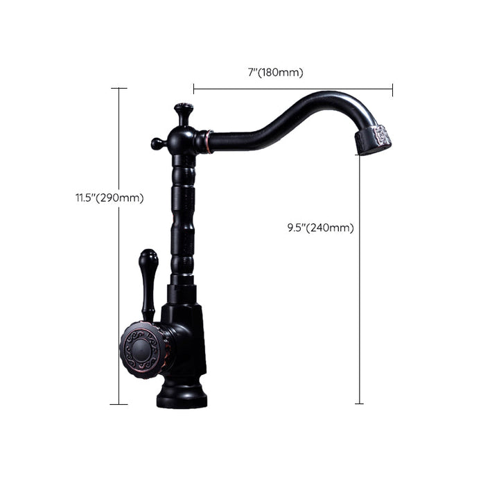 Lisslune | Glam Style Basin Faucet with Swivel Spout and Lever Handle