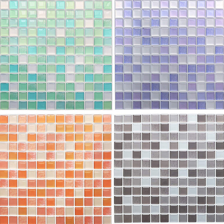 Lisslune | Plastic Peel & Stick Mosaic Tile Waterproof Peel & Stick Mosaic Tile with Square Shape