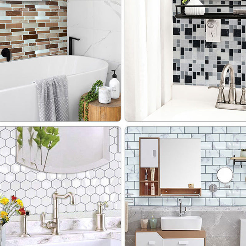 Lisslune | Plastic Peel & Stick Mosaic Tile Waterproof Peel & Stick Mosaic Tile with Square Shape
