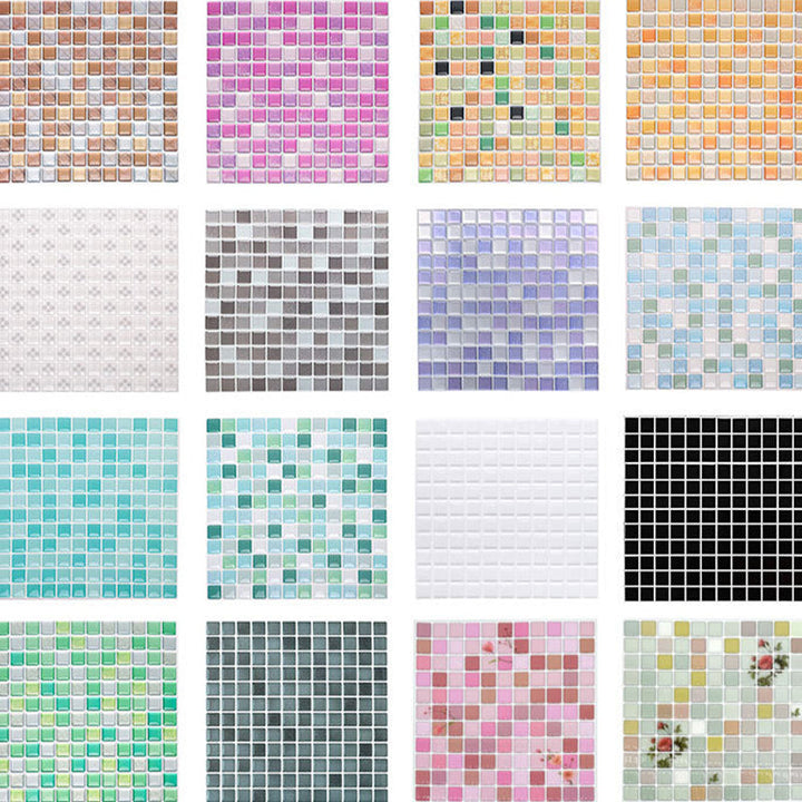 Lisslune | Plastic Peel & Stick Mosaic Tile Waterproof Peel & Stick Mosaic Tile with Square Shape
